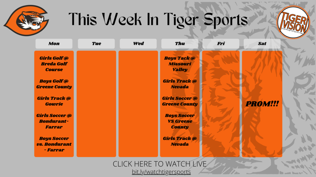 This Week in Tiger Sports Graphic