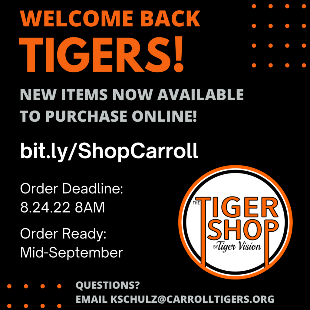 back to school order Tiger Shop